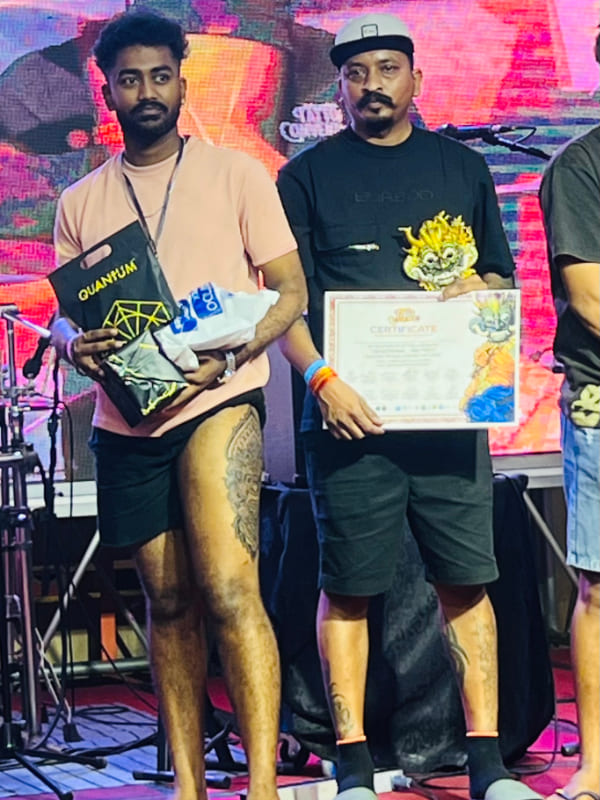 Prince Tattoo winning 1st runner up at Ceylon Tattoo Convention 2026